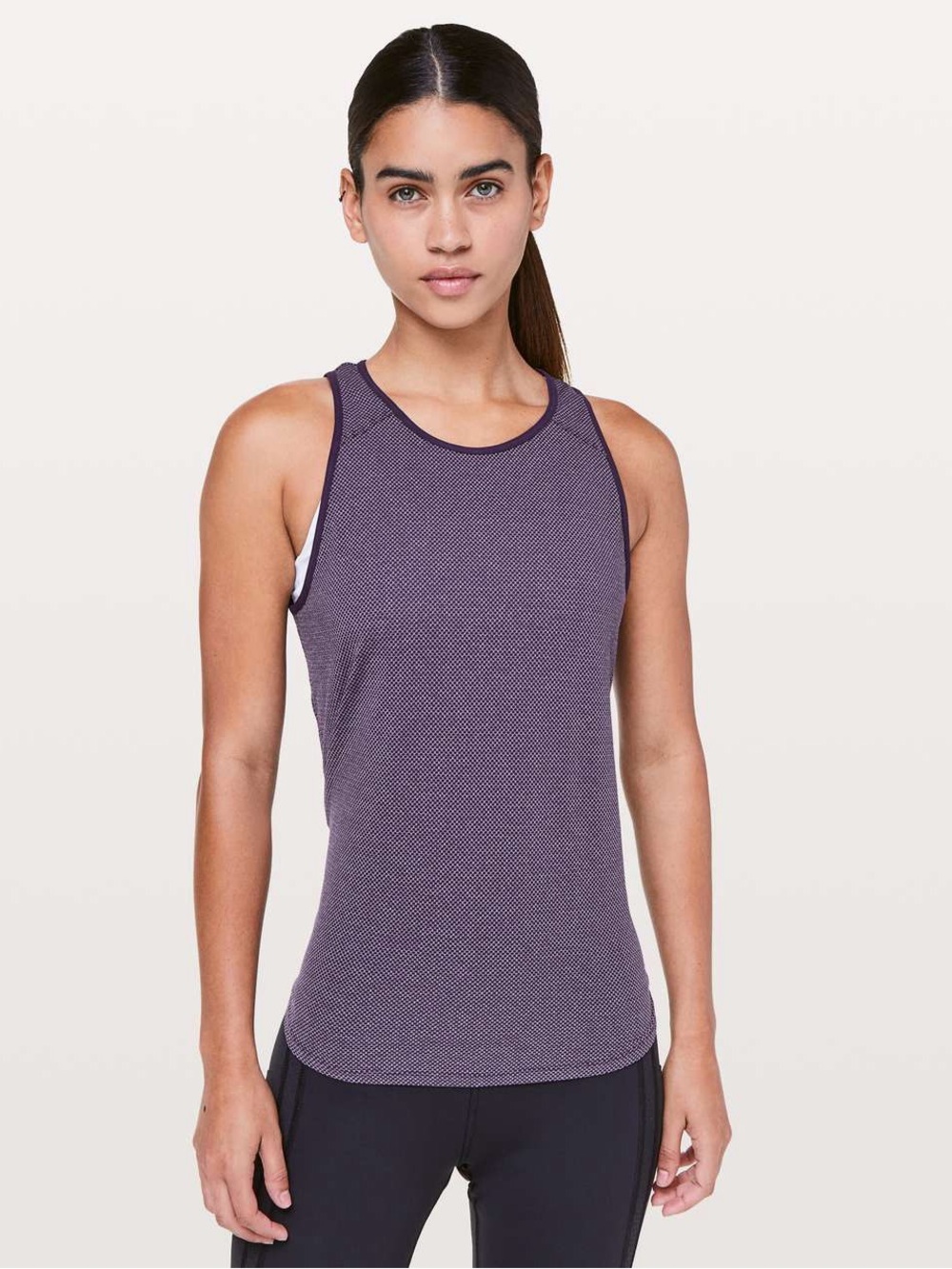 lululemon athletica Purple Mesh-Texture Racerback Muscle Tee